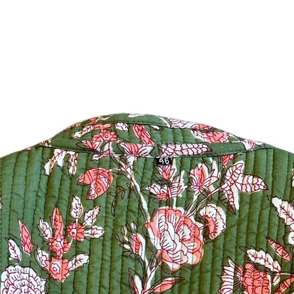 Winter Cotton Bohemian Reversible Quilted Jacket Long-Length Sweater Size Large - Picture 12 of 13